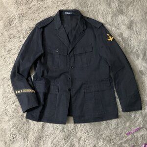 Polo Ralph Lauren PRL Bleecker Military Jacket Mens XL Button Closure Navy Blue